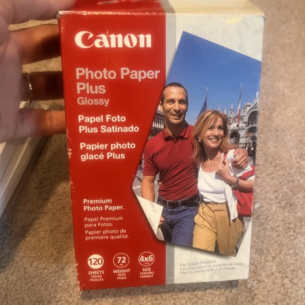Canon Photo Paper Plus Glossy 4x6 120 Sheets 72 lb High Gloss Inkjet